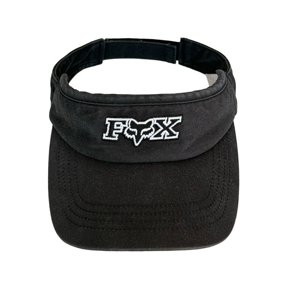 Vintage 90s Fox Racing Motocross Logo Sun Visor Black Adjustable Hat Y2K main image 6